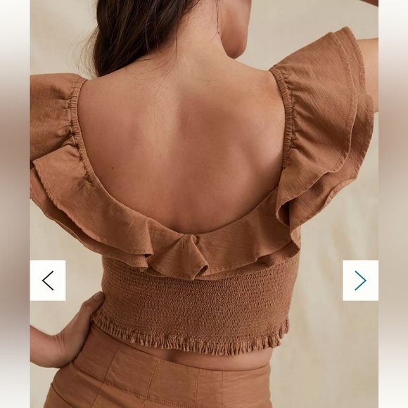 Maeve Brown Ruffle Top - Picture 2 of 6